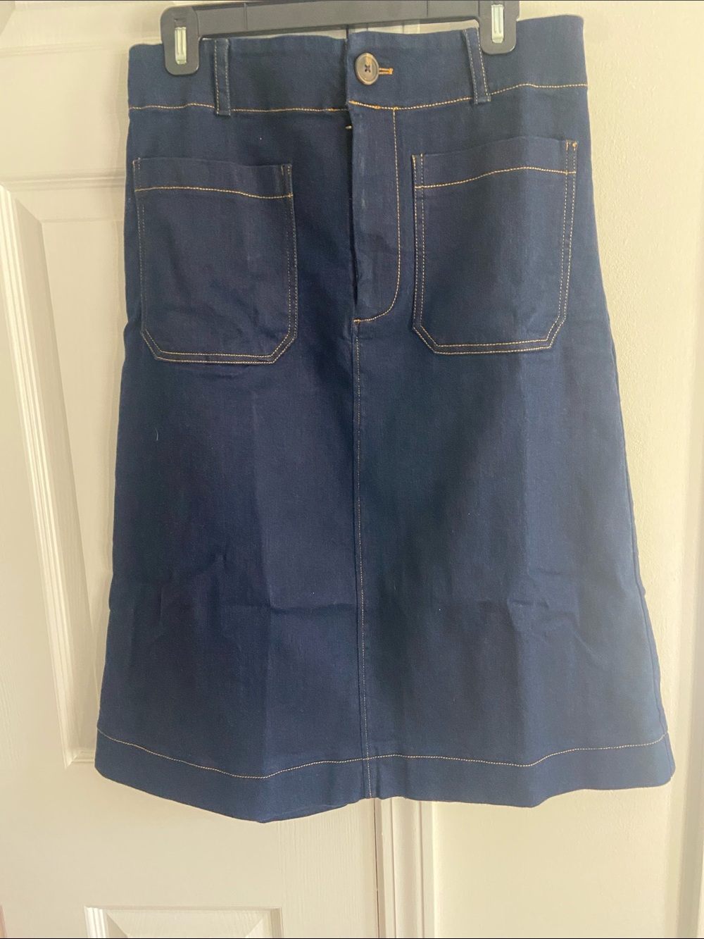 ANTHROPOLOGY BRAND NEW Women's Dark Blue Denim A-Line Skirt